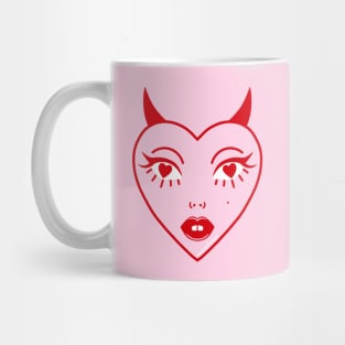 Diabla Heart Pink Face Mug